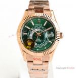 Swiss Grade 1 Copy Rolex Sky-Dweller World Timer N9 904L Green Dial Watch